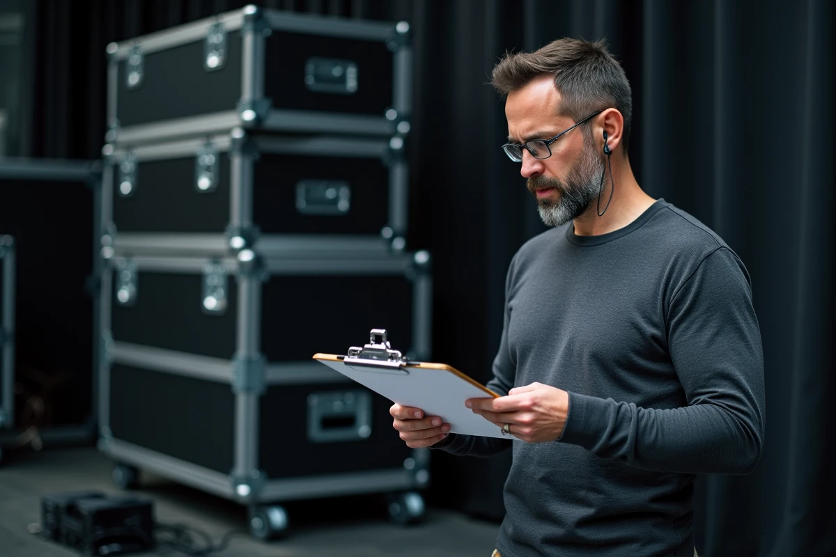 Manager technique backstage consultant un contrat de prestation pour un DJ de renommée internationale